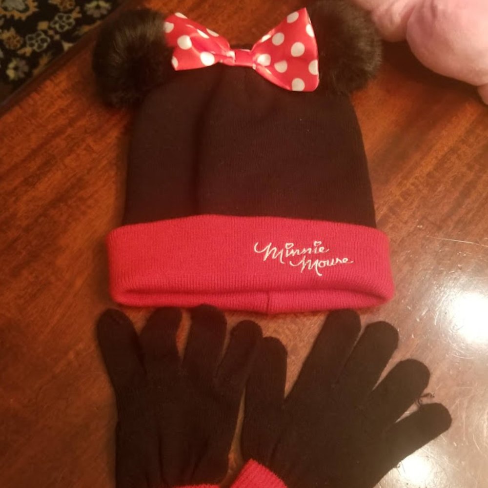 NWOT | Disney | Minnie Mouse | Hat & Gloves | Set